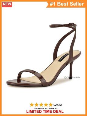 Waltz Kitten Heeled Sandal Open Toe Ankle Strap Faux Leather